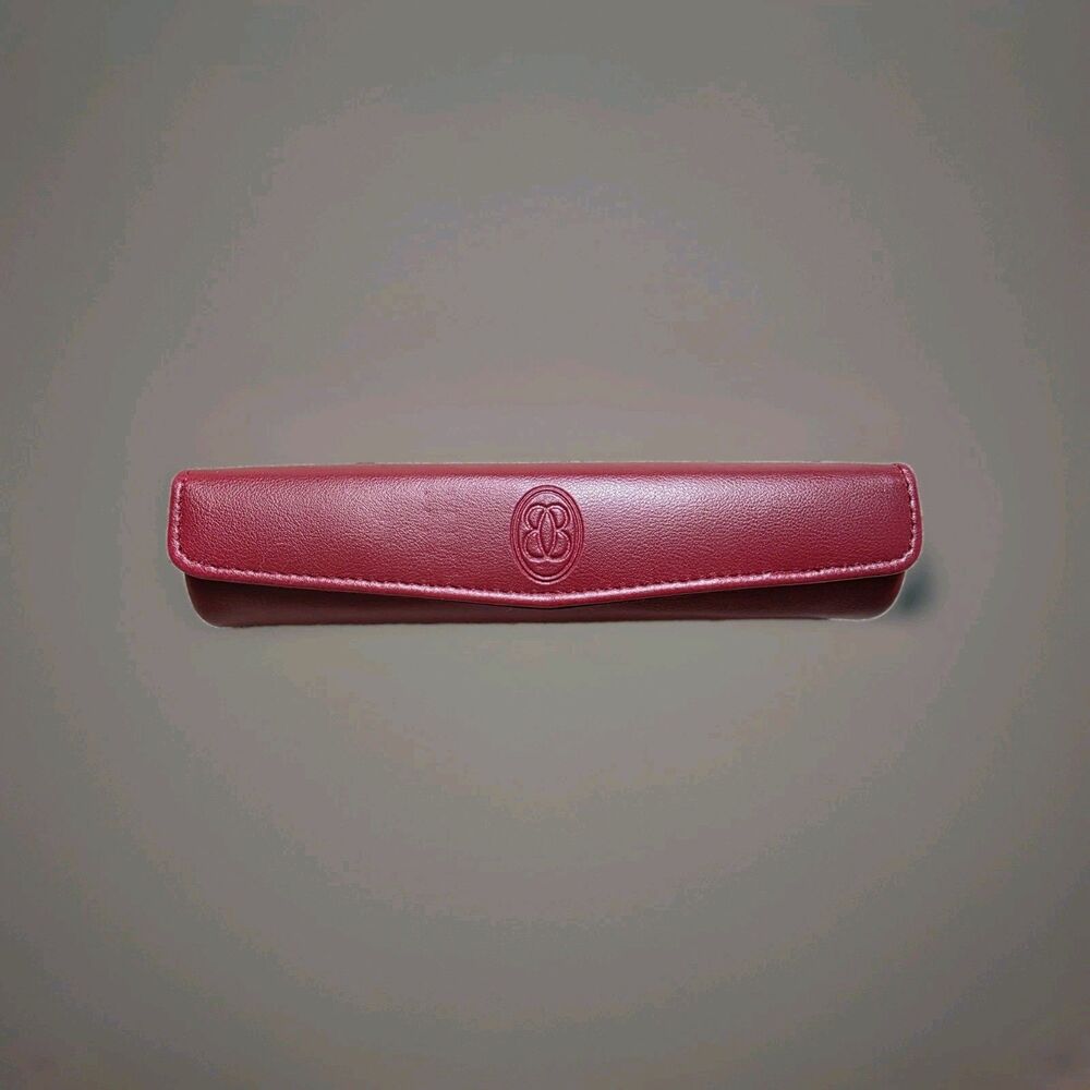 Buxton Leather Lipstick Carry Case with Mirror Classic Burgundy Maroon Clasp